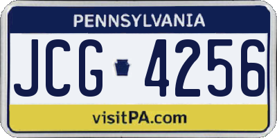 PA license plate JCG4256