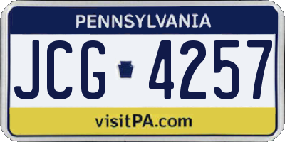 PA license plate JCG4257