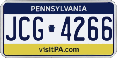 PA license plate JCG4266