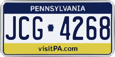 PA license plate JCG4268