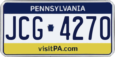 PA license plate JCG4270