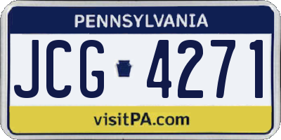 PA license plate JCG4271