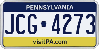 PA license plate JCG4273