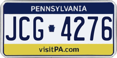 PA license plate JCG4276