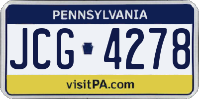 PA license plate JCG4278