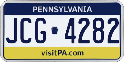 PA license plate JCG4282