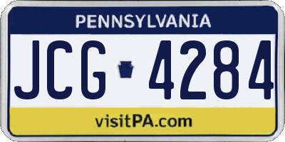 PA license plate JCG4284