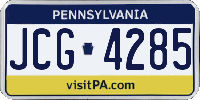 PA license plate JCG4285