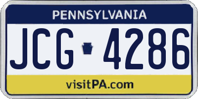 PA license plate JCG4286