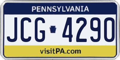 PA license plate JCG4290