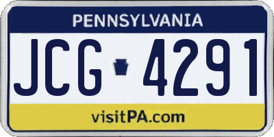 PA license plate JCG4291