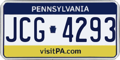 PA license plate JCG4293