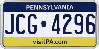 PA license plate JCG4296