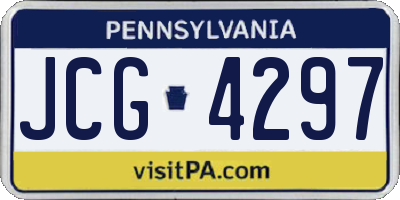 PA license plate JCG4297
