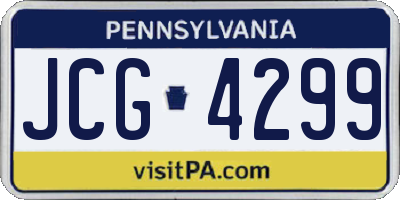 PA license plate JCG4299