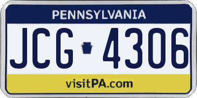 PA license plate JCG4306