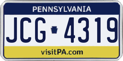 PA license plate JCG4319