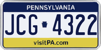 PA license plate JCG4322