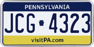 PA license plate JCG4323