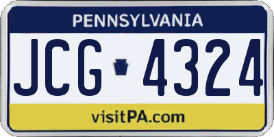PA license plate JCG4324