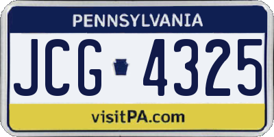 PA license plate JCG4325