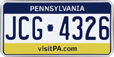 PA license plate JCG4326