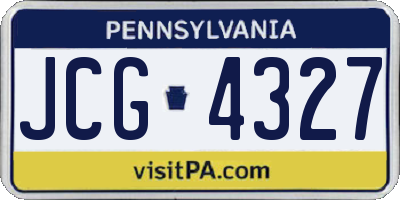 PA license plate JCG4327