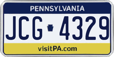PA license plate JCG4329