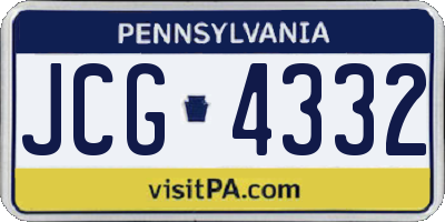 PA license plate JCG4332