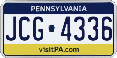 PA license plate JCG4336