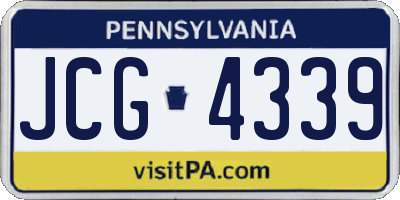 PA license plate JCG4339