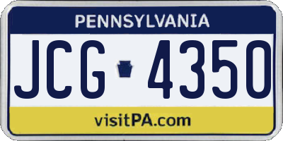 PA license plate JCG4350