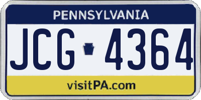 PA license plate JCG4364