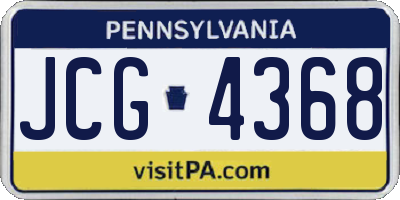 PA license plate JCG4368