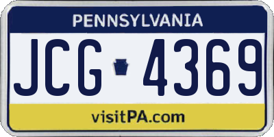 PA license plate JCG4369