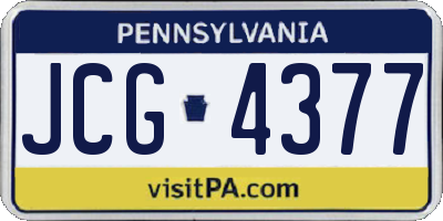 PA license plate JCG4377