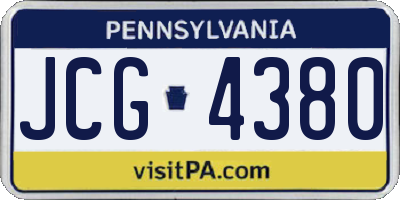 PA license plate JCG4380