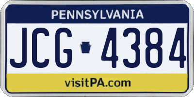 PA license plate JCG4384