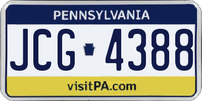 PA license plate JCG4388