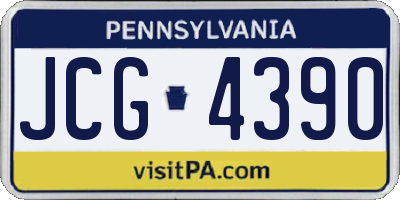 PA license plate JCG4390