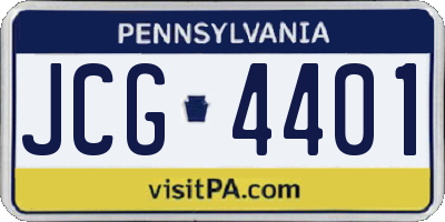 PA license plate JCG4401