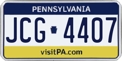 PA license plate JCG4407