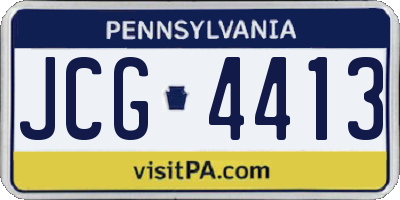 PA license plate JCG4413