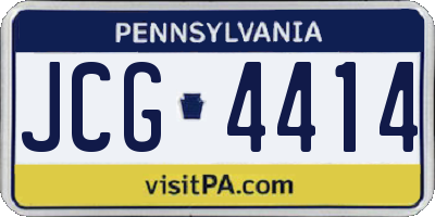 PA license plate JCG4414