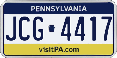 PA license plate JCG4417
