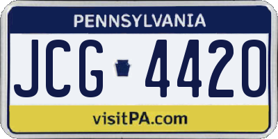 PA license plate JCG4420