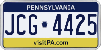 PA license plate JCG4425