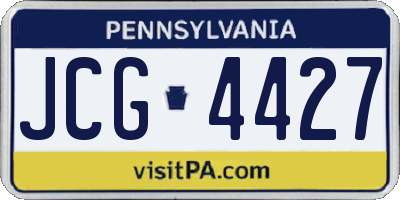 PA license plate JCG4427