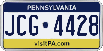 PA license plate JCG4428
