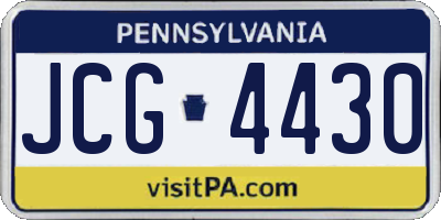 PA license plate JCG4430
